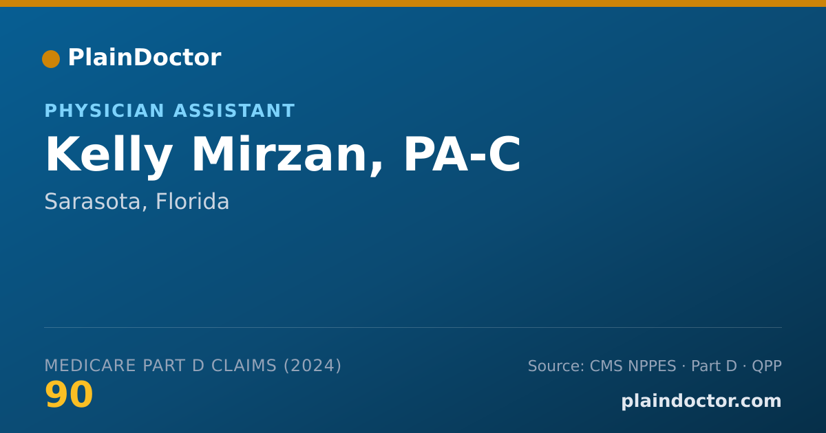 Shareable card for Kelly Mirzan, PA-C - Physician Assistant, Sarasota, FL