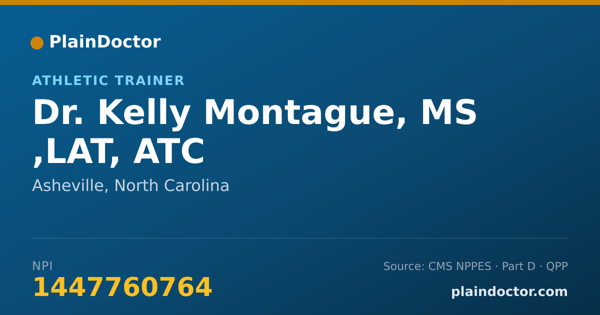 Shareable card for Kelly Montague, MS ,LAT, ATC - Athletic Trainer, Asheville, NC