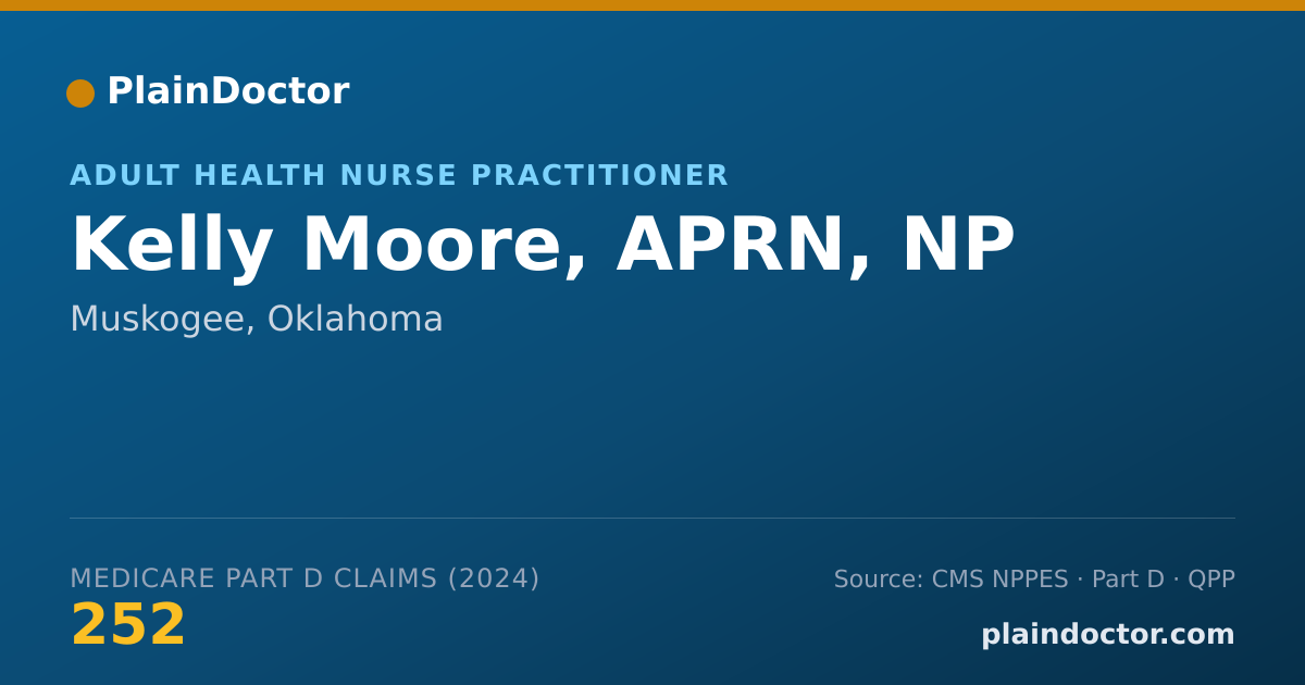 Shareable card for Kelly Moore, APRN, NP - Adult Health Nurse Practitioner, Muskogee, OK
