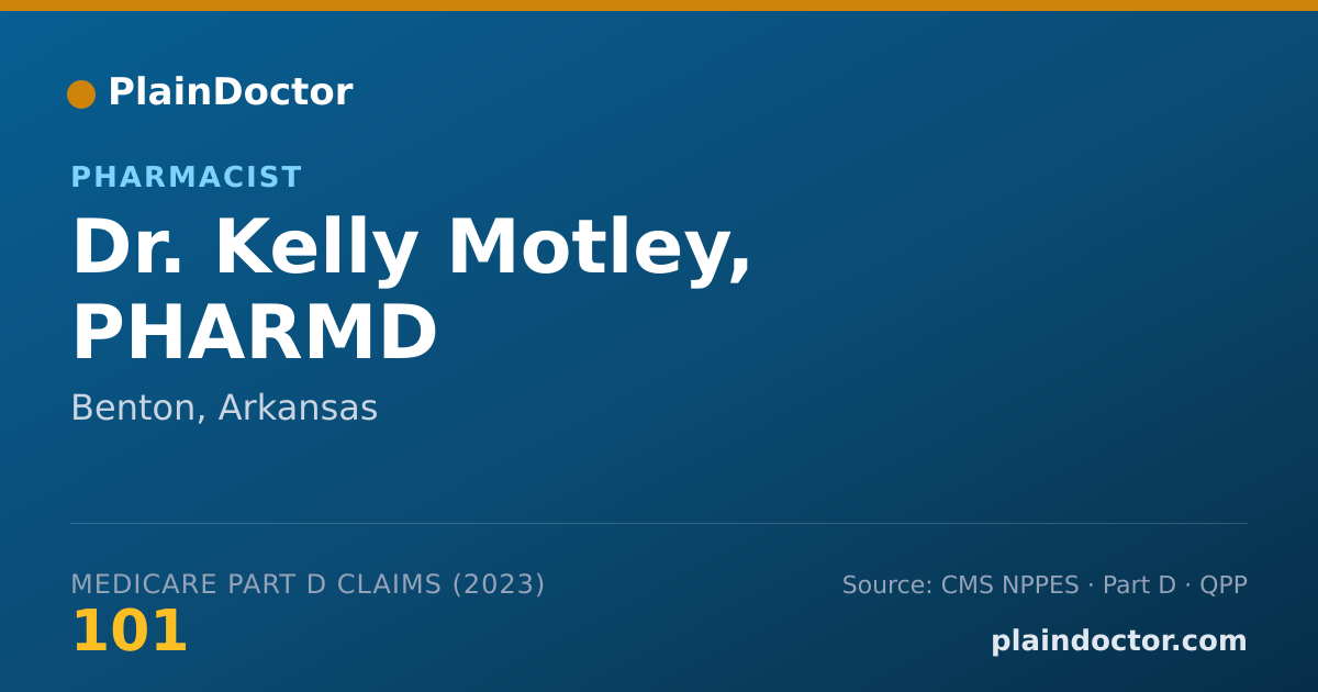 Shareable card for Kelly Motley, PHARMD - Pharmacist, Benton, AR