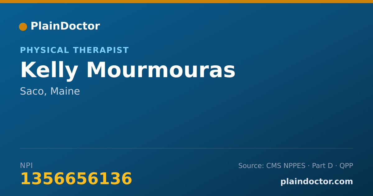 Shareable card for Kelly Mourmouras - Physical Therapist, Saco, ME