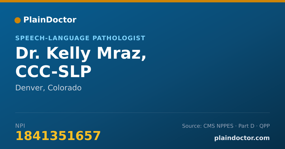 Shareable card for Kelly Mraz, CCC-SLP - Speech-Language Pathologist, Denver, CO