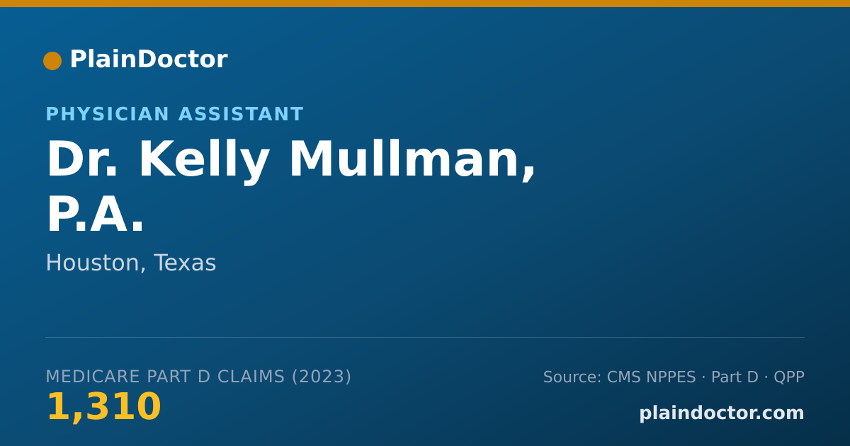 Shareable card for Kelly Mullman, P.A. - Physician Assistant, Houston, TX