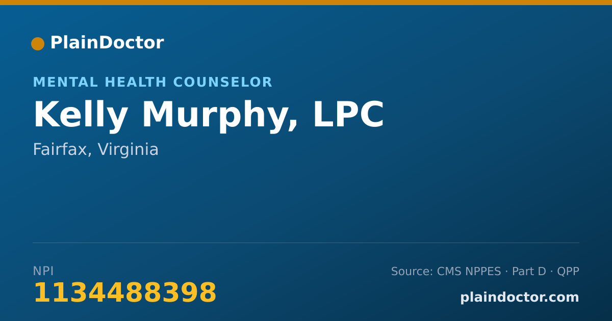 Shareable card for Kelly Murphy, LPC - Mental Health Counselor, Fairfax, VA