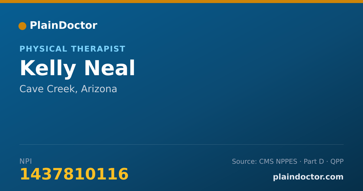 Shareable card for Kelly Neal - Physical Therapist, Cave Creek, AZ