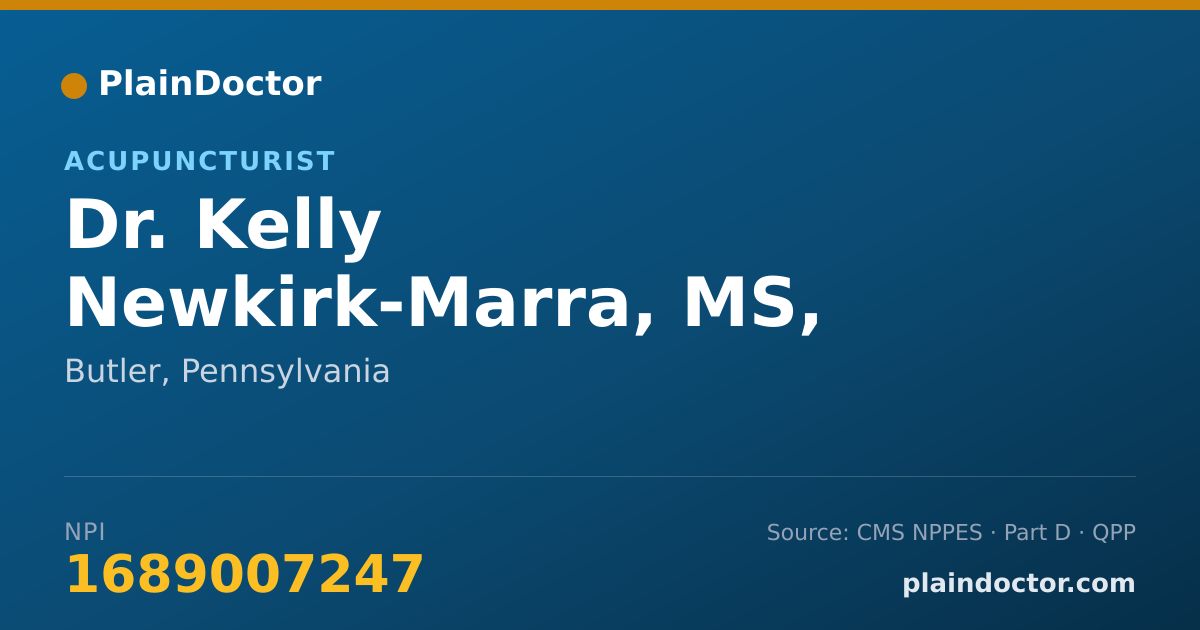 Shareable card for Kelly Newkirk-Marra, MS, L.AC - Acupuncturist, Butler, PA