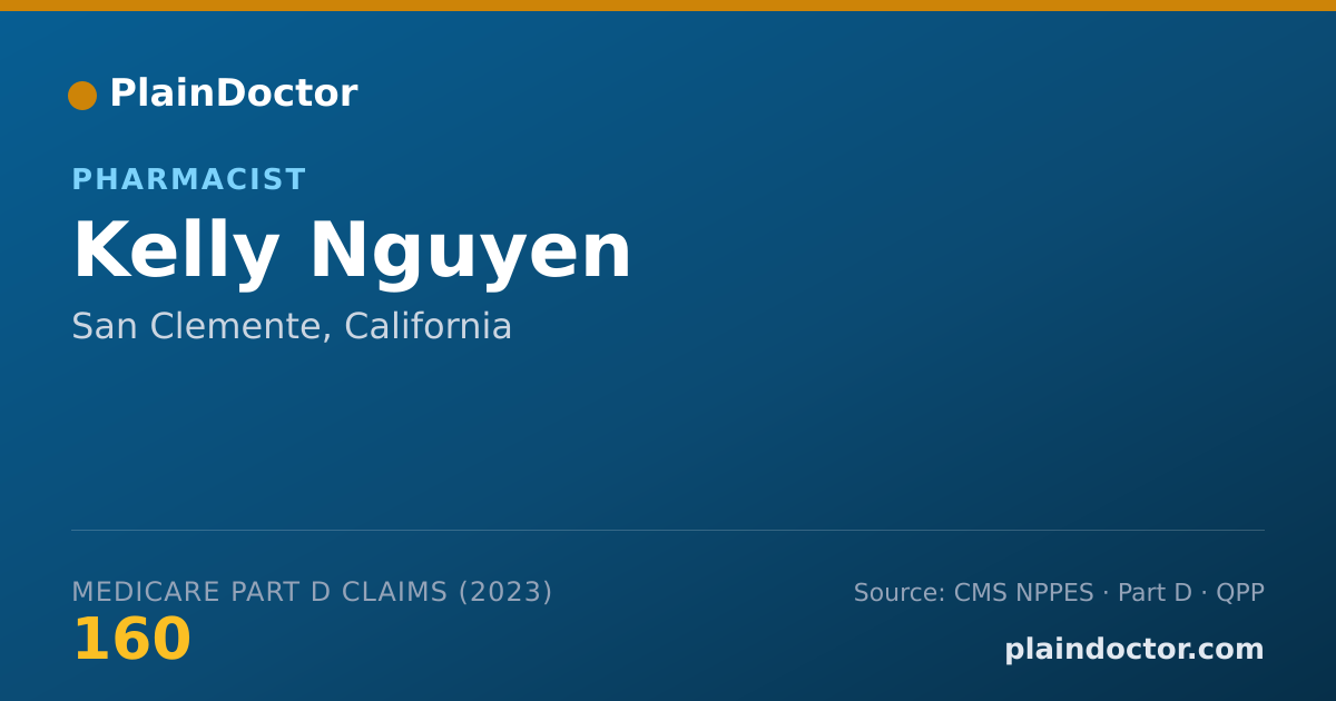 Shareable card for Kelly Nguyen - Pharmacist, San Clemente, CA