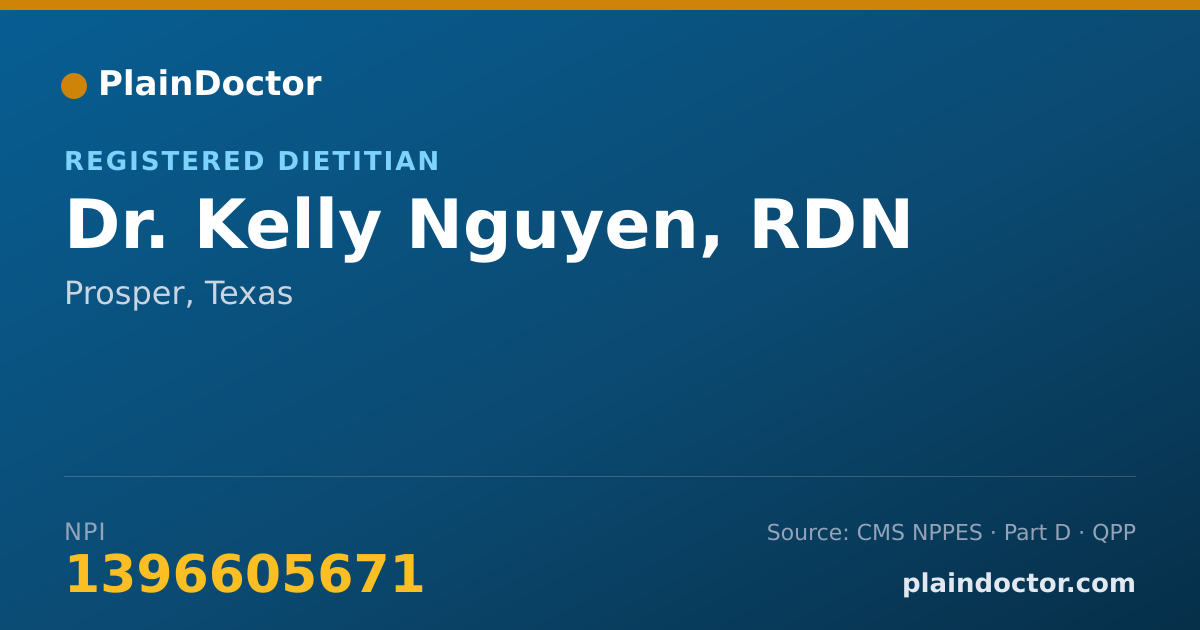 Shareable card for Kelly Nguyen, RDN - Registered Dietitian, Prosper, TX
