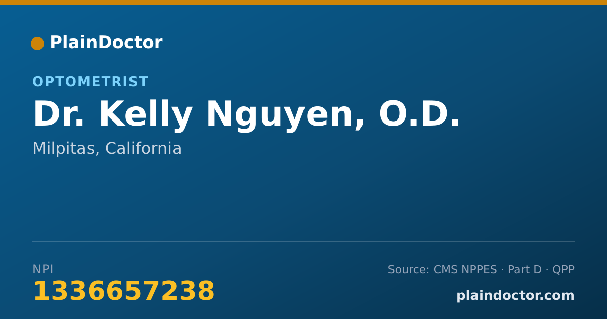 Shareable card for Kelly Nguyen, O.D. - Optometrist, Milpitas, CA