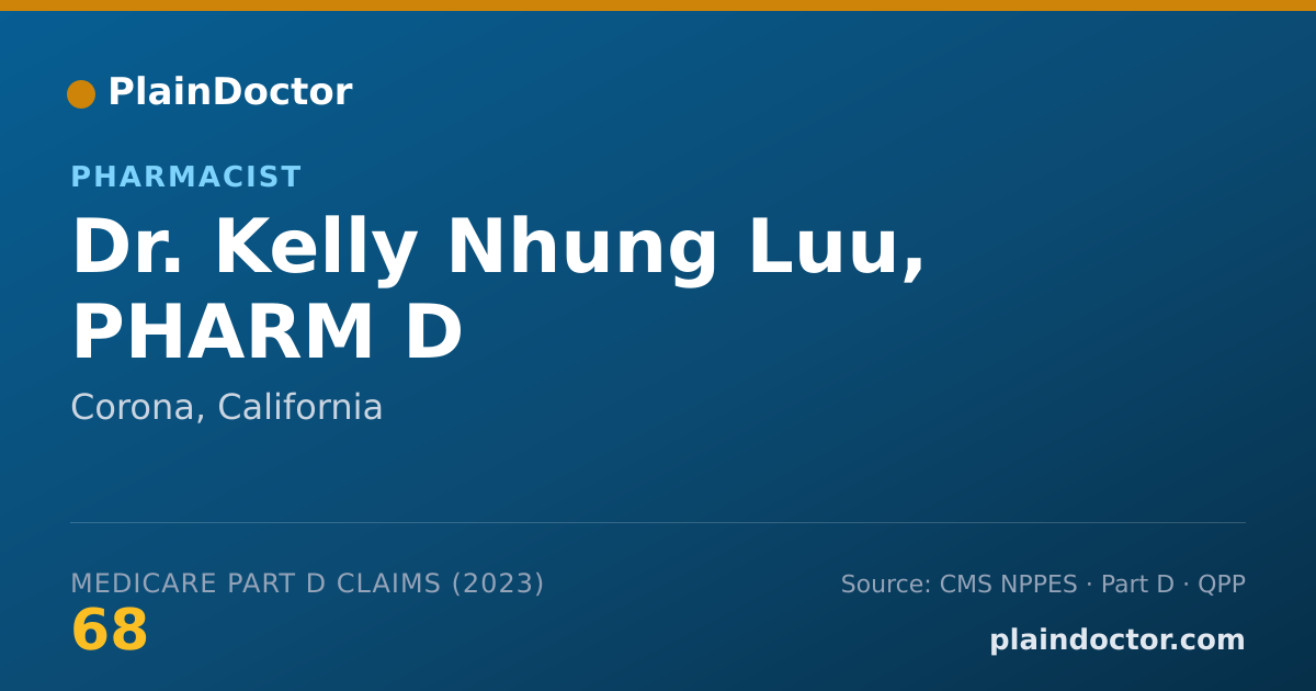 Shareable card for Kelly Nhung Luu, PHARM D - Pharmacist, Corona, CA