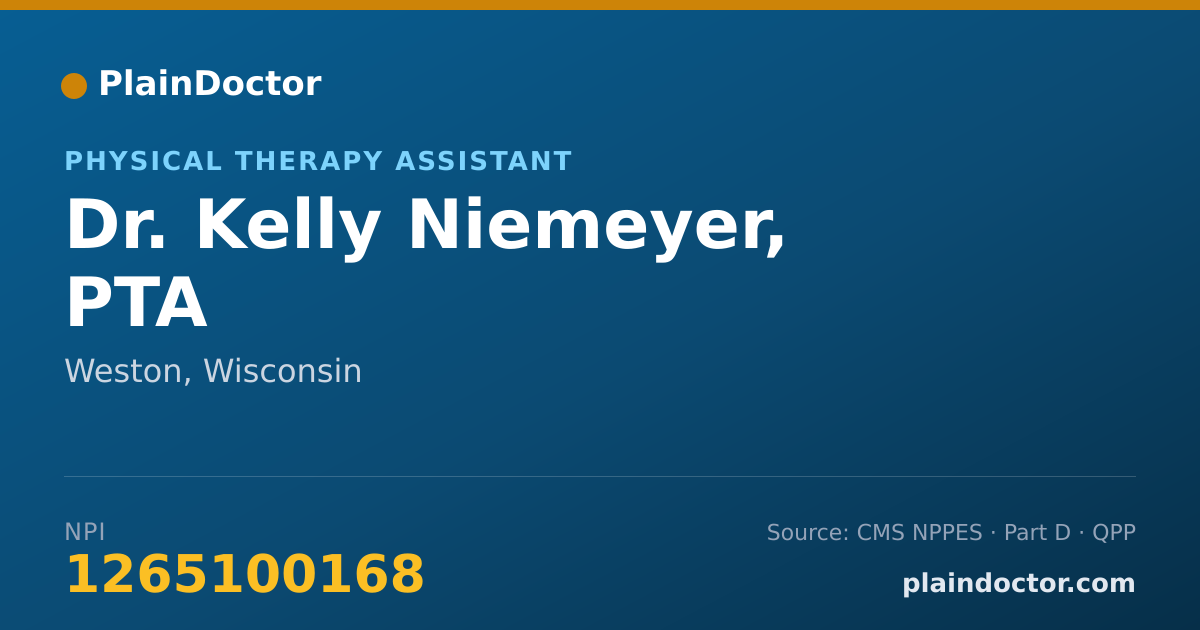 Shareable card for Kelly Niemeyer, PTA - Physical Therapy Assistant, Weston, WI