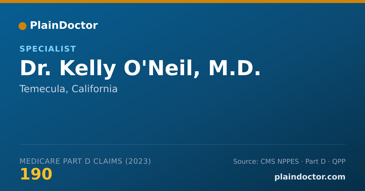 Shareable card for Kelly O'Neil, M.D. - Specialist, Temecula, CA