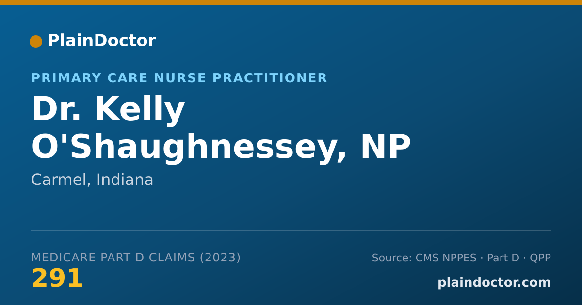 Shareable card for Kelly O'Shaughnessey, NP - Primary Care Nurse Practitioner, Carmel, IN