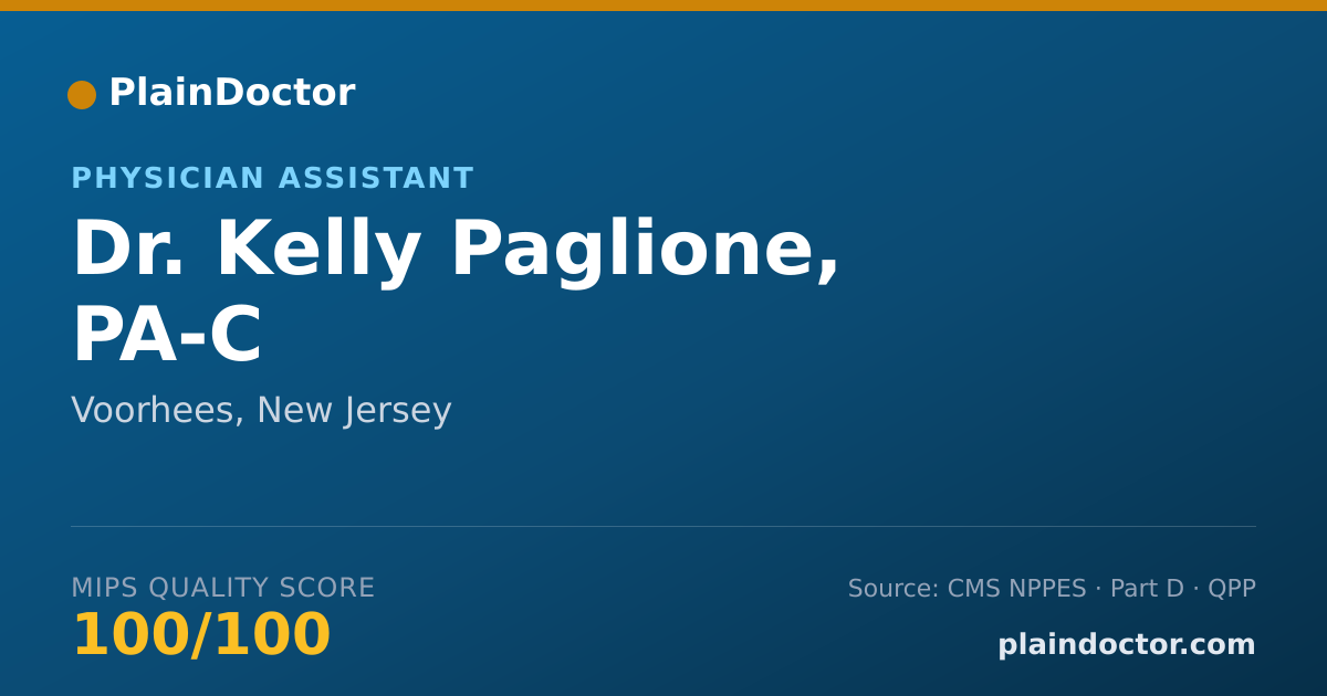 Shareable card for Kelly Paglione, PA-C - Physician Assistant, Voorhees, NJ