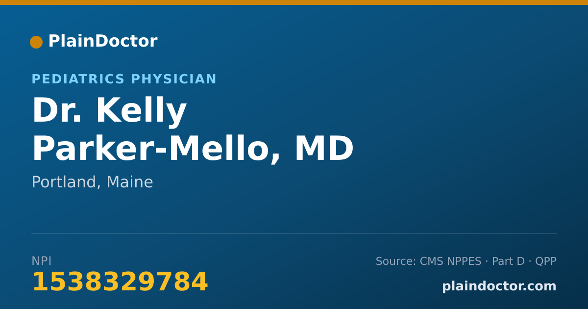 Shareable card for Kelly Parker-Mello, MD - Pediatrics Physician, Portland, ME