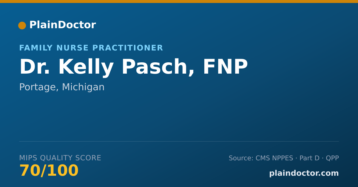 Shareable card for Kelly Pasch, FNP - Family Nurse Practitioner, Portage, MI