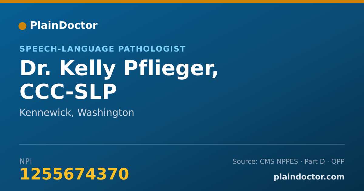 Shareable card for Kelly Pflieger, CCC-SLP - Speech-Language Pathologist, Kennewick, WA