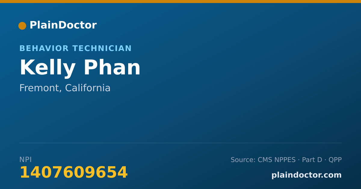 Shareable card for Kelly Phan - Behavior Technician, Fremont, CA