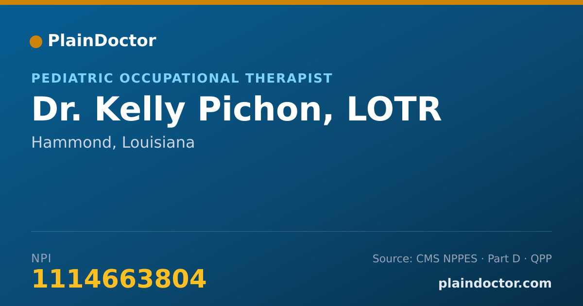 Shareable card for Kelly Pichon, LOTR - Pediatric Occupational Therapist, Hammond, LA
