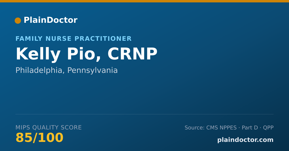 Shareable card for Kelly Pio, CRNP - Family Nurse Practitioner, Philadelphia, PA