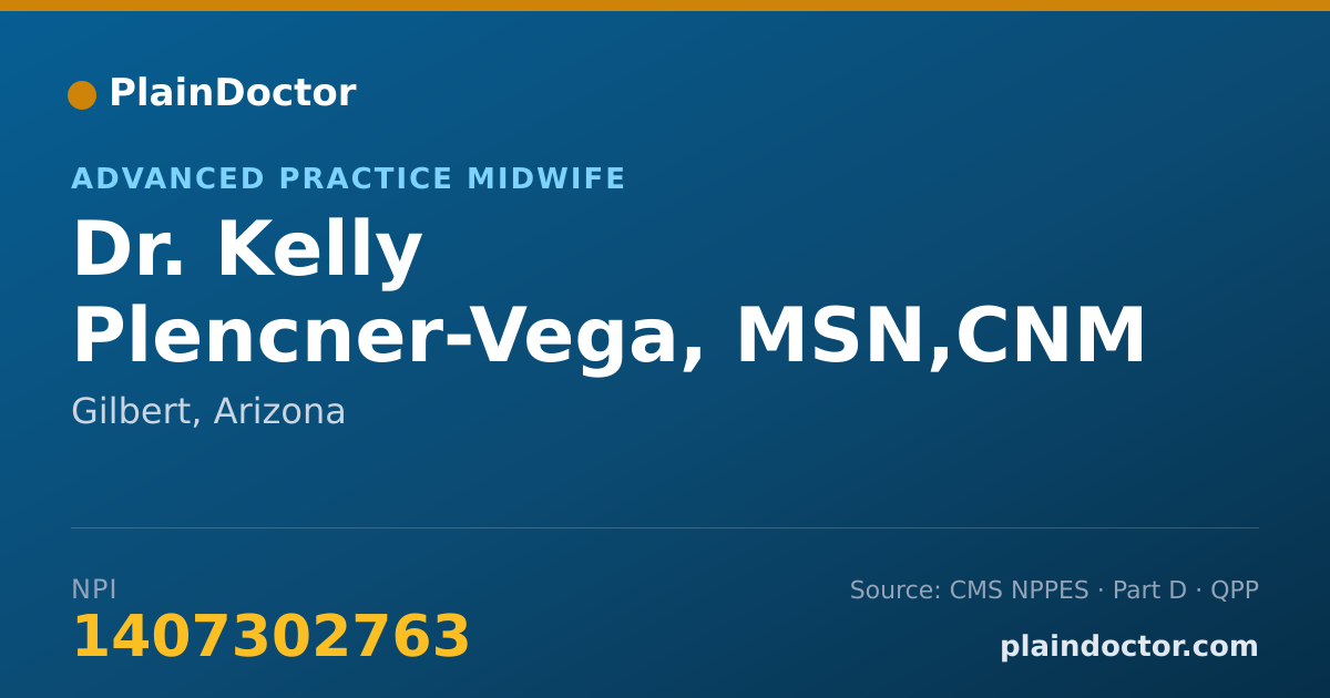 Shareable card for Kelly Plencner-Vega, MSN,CNM - Advanced Practice Midwife, Gilbert, AZ