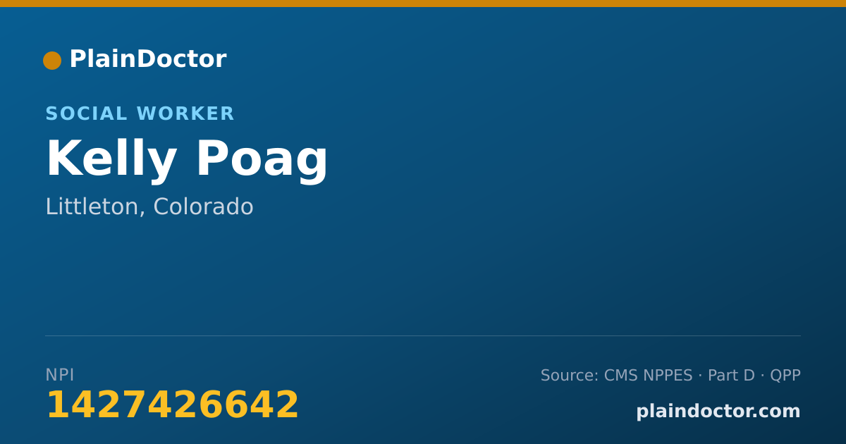 Shareable card for Kelly Poag - Social Worker, Littleton, CO