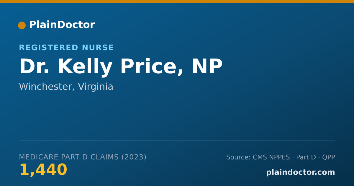 Shareable card for Kelly Price, NP - Registered Nurse, Winchester, VA