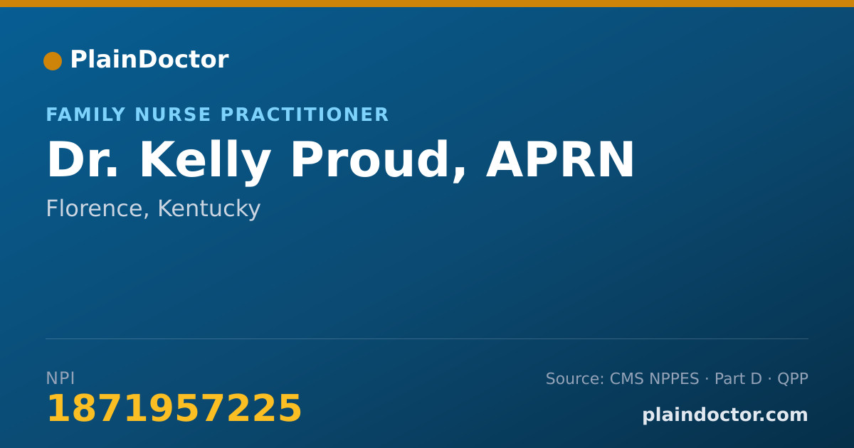 Shareable card for Kelly Proud, APRN - Family Nurse Practitioner, Florence, KY