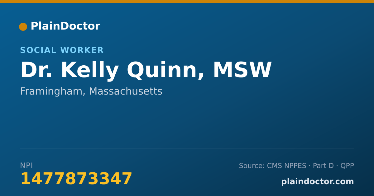 Shareable card for Kelly Quinn, MSW - Social Worker, Framingham, MA