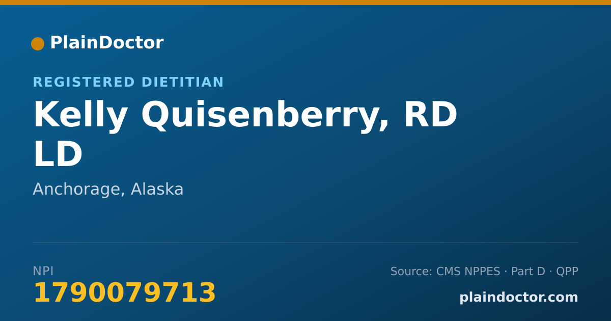Shareable card for Kelly Quisenberry, RD LD - Registered Dietitian, Anchorage, AK