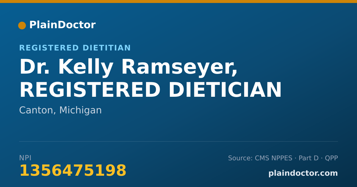 Shareable card for Kelly Ramseyer, REGISTERED DIETICIAN - Registered Dietitian, Canton, MI
