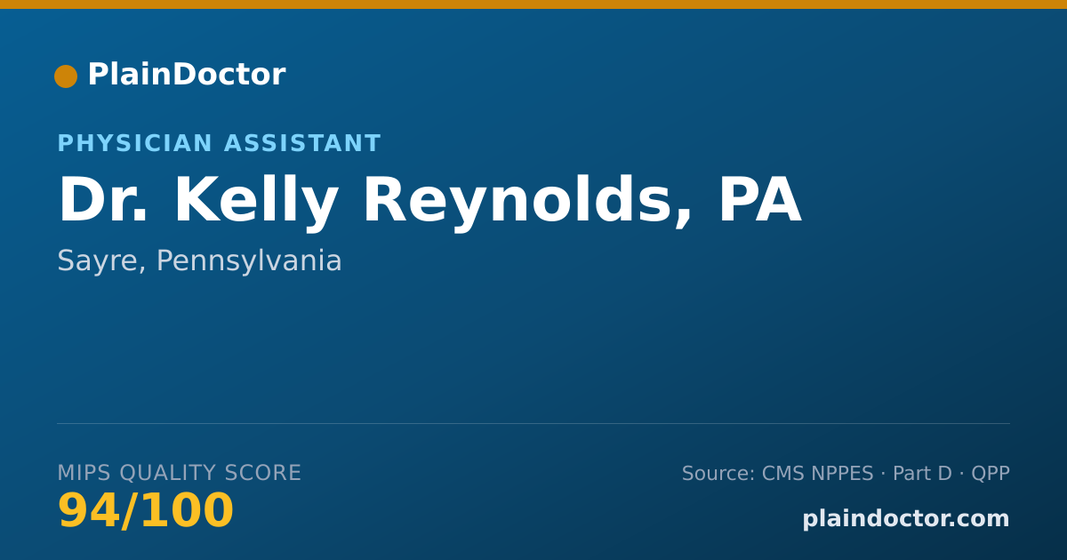 Shareable card for Kelly Reynolds, PA - Physician Assistant, Sayre, PA