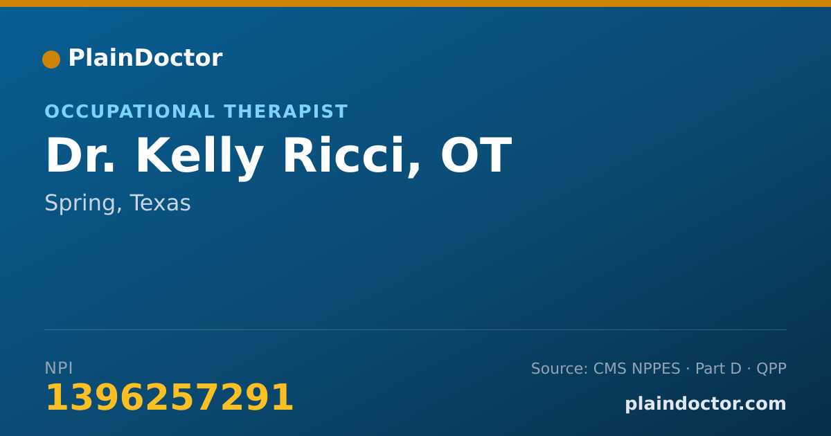 Shareable card for Kelly Ricci, OT - Occupational Therapist, Spring, TX