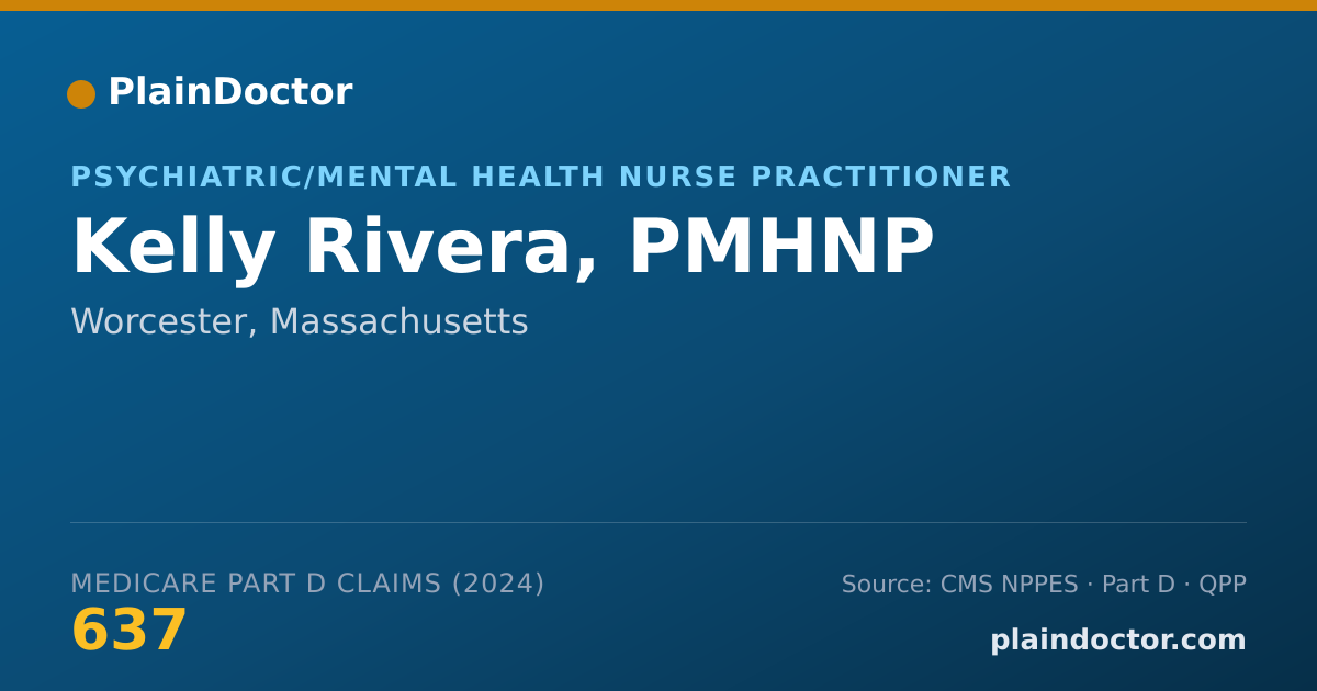 Shareable card for Kelly Rivera, PMHNP - Psychiatric/Mental Health Nurse Practitioner, Worcester, MA