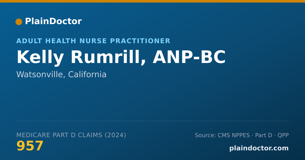 Shareable card for Kelly Rumrill, ANP-BC - Adult Health Nurse Practitioner, Watsonville, CA