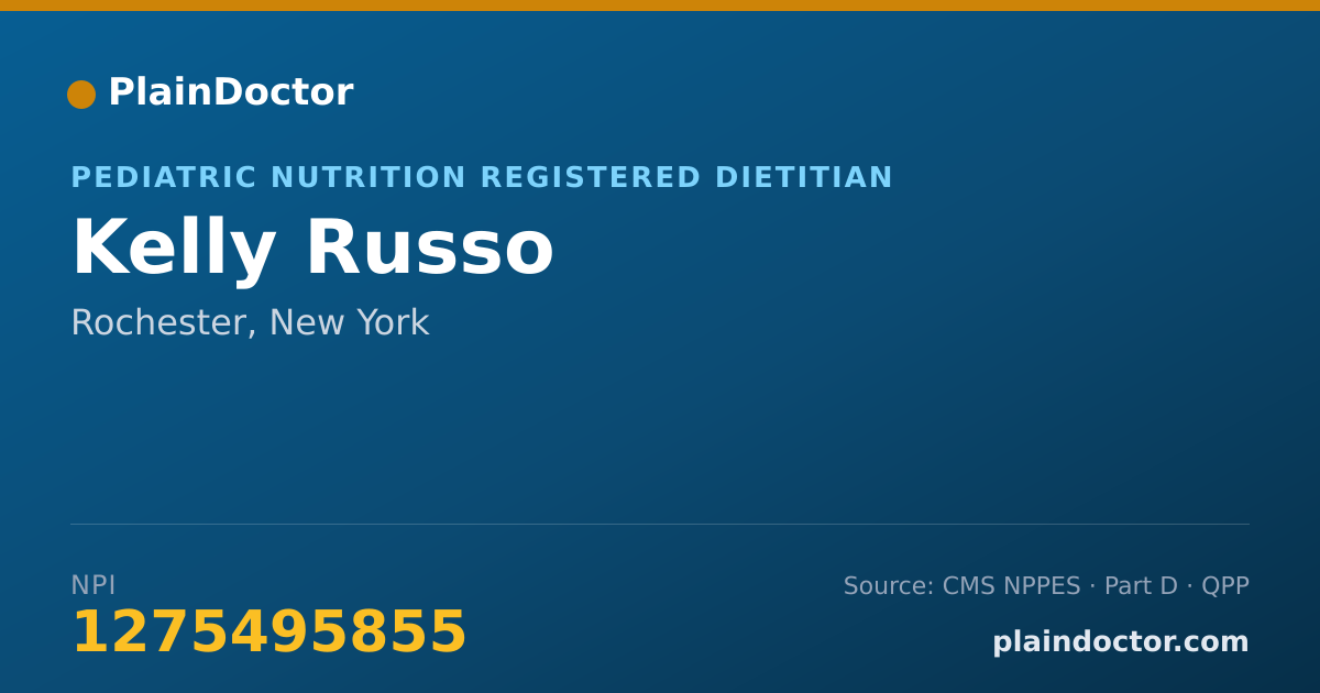 Shareable card for Kelly Russo - Pediatric Nutrition Registered Dietitian, Rochester, NY