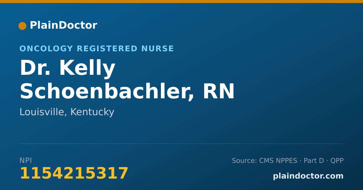 Shareable card for Kelly Schoenbachler, RN - Oncology Registered Nurse, Louisville, KY