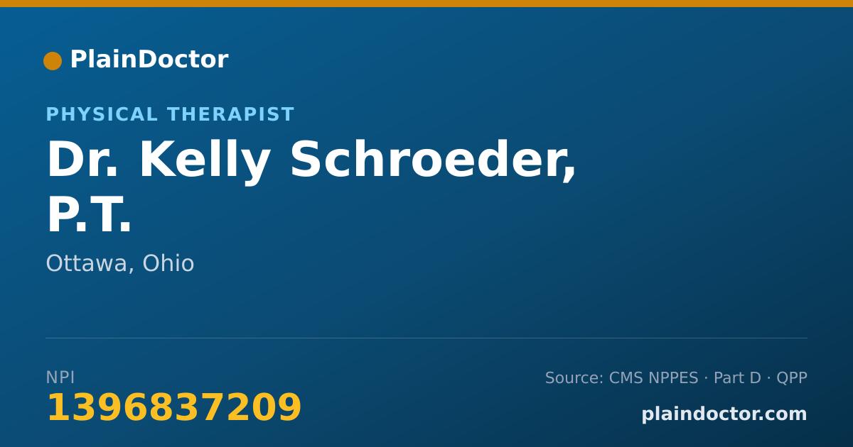 Shareable card for Kelly Schroeder, P.T. - Physical Therapist, Ottawa, OH