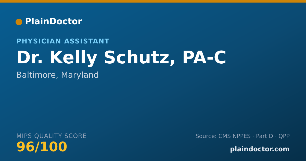 Shareable card for Kelly Schutz, PA-C - Physician Assistant, Baltimore, MD