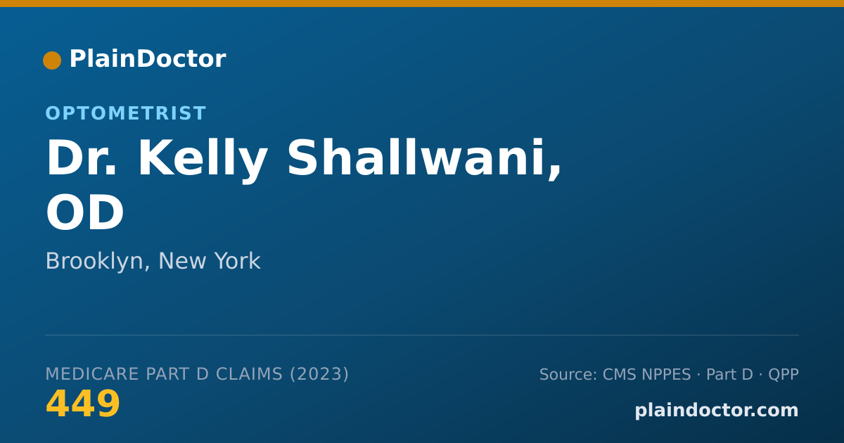 Shareable card for Kelly Shallwani, OD - Optometrist, Brooklyn, NY
