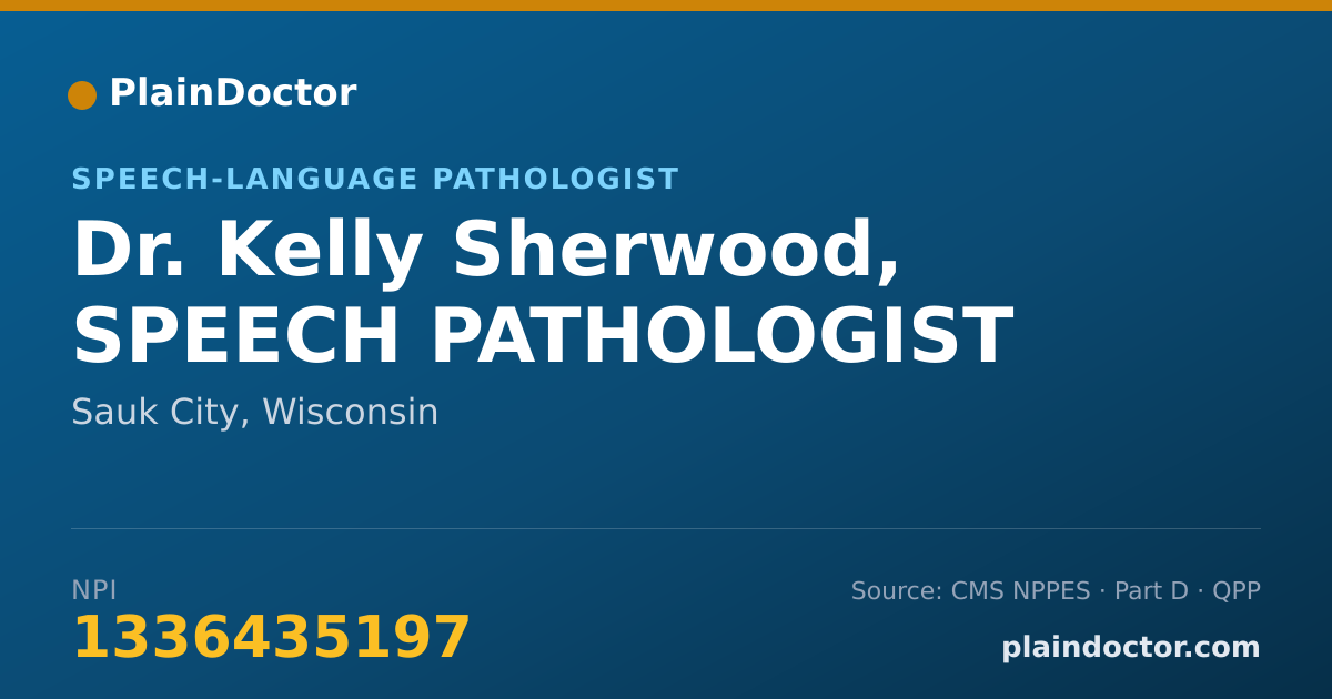 Shareable card for Kelly Sherwood, SPEECH PATHOLOGIST - Speech-Language Pathologist, Sauk City, WI