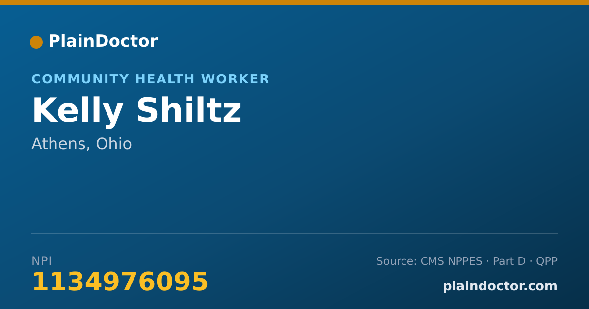 Shareable card for Kelly Shiltz - Community Health Worker, Athens, OH