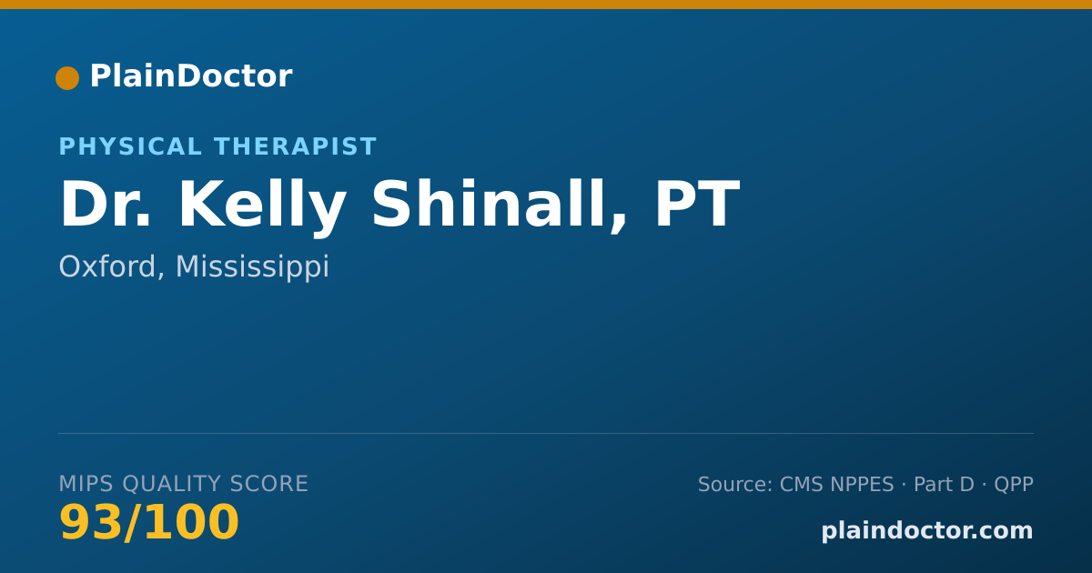 Shareable card for Kelly Shinall, PT - Physical Therapist, Oxford, MS