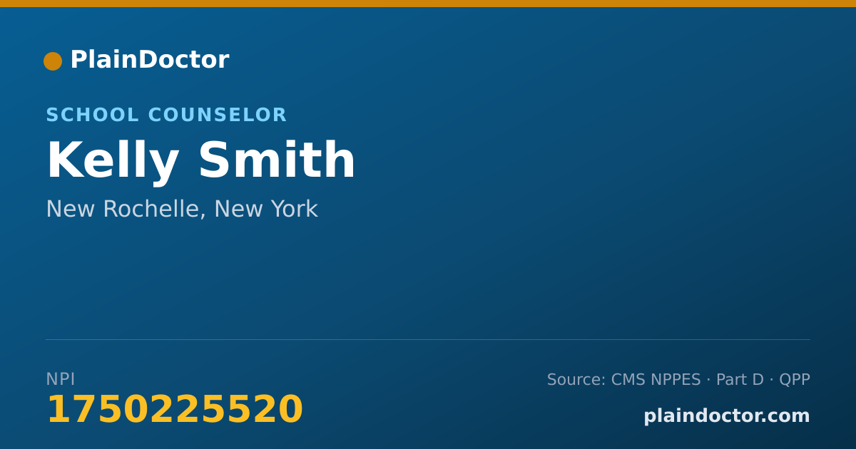 Shareable card for Kelly Smith - School Counselor, New Rochelle, NY