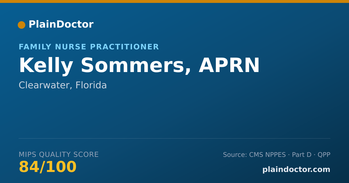 Shareable card for Kelly Sommers, APRN - Family Nurse Practitioner, Clearwater, FL