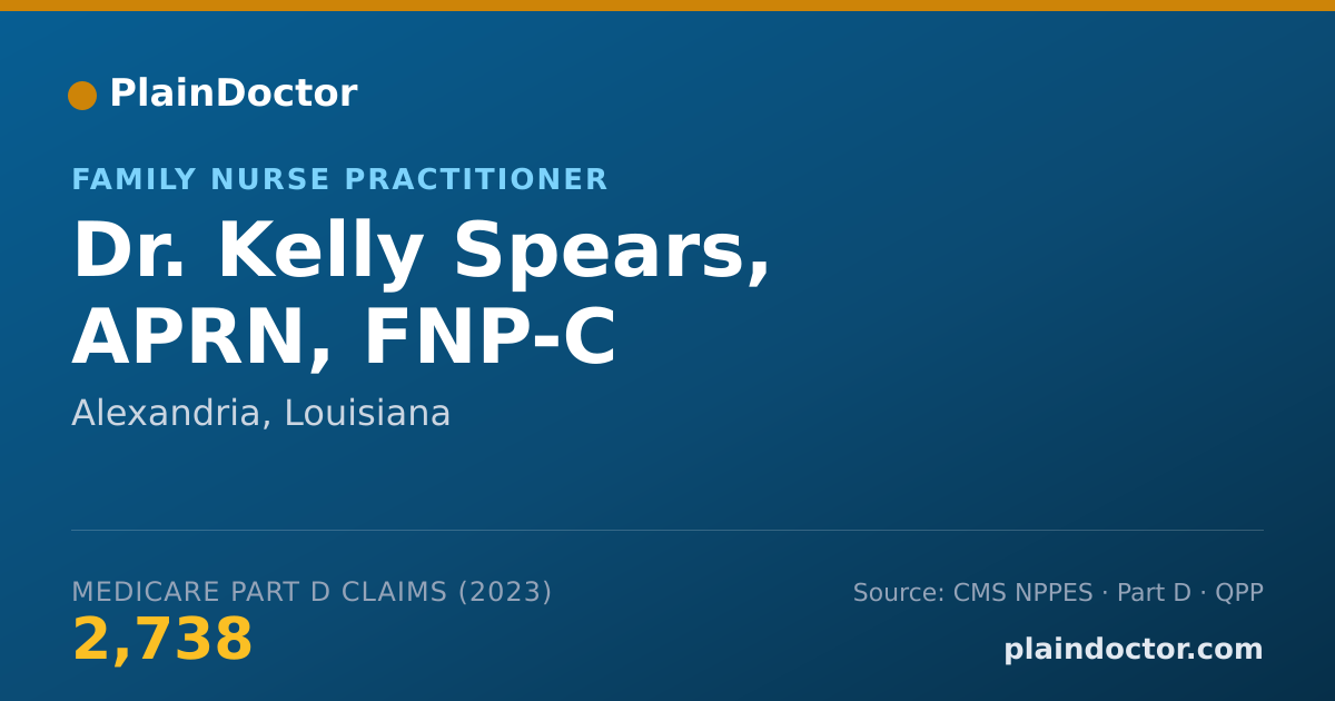 Shareable card for Kelly Spears, APRN, FNP-C - Family Nurse Practitioner, Alexandria, LA