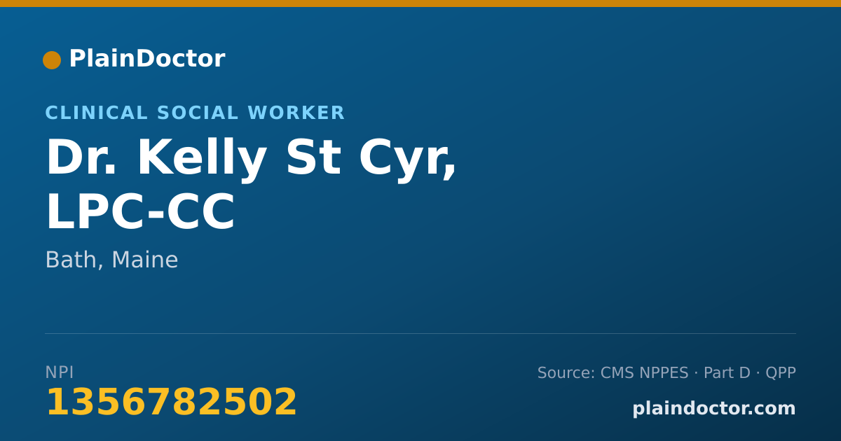 Shareable card for Kelly St Cyr, LPC-CC - Clinical Social Worker, Bath, ME