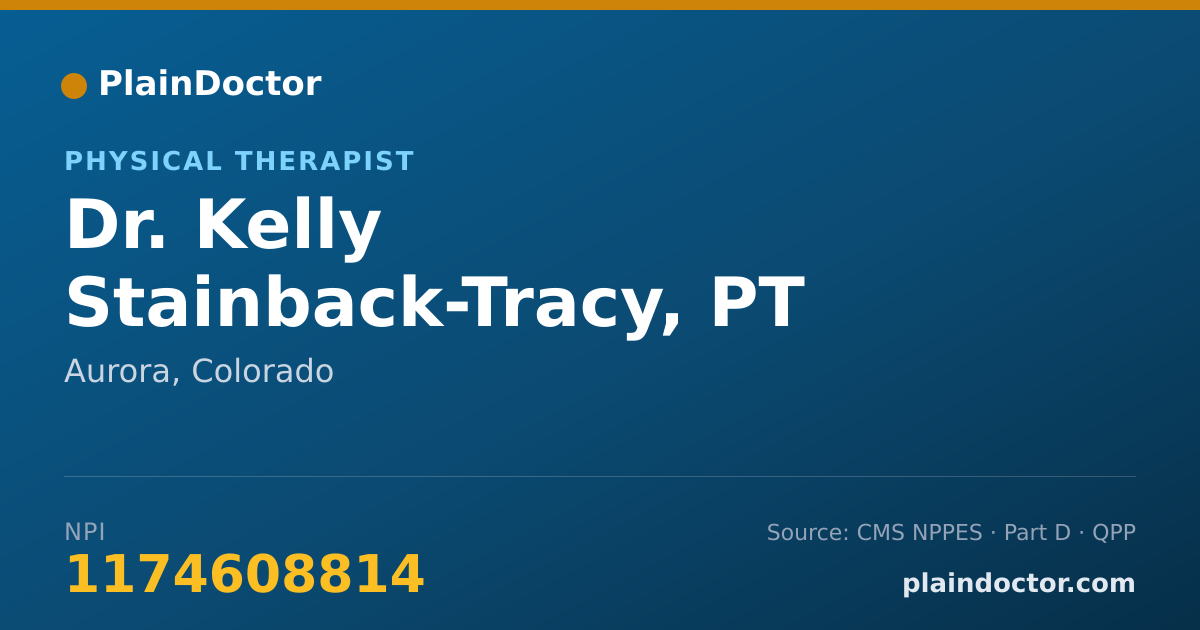 Shareable card for Kelly Stainback-Tracy, PT - Physical Therapist, Aurora, CO