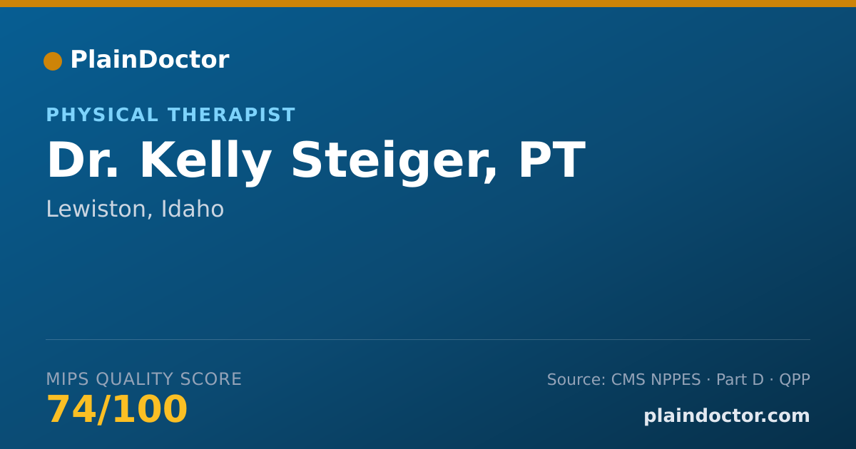 Shareable card for Kelly Steiger, PT - Physical Therapist, Lewiston, ID