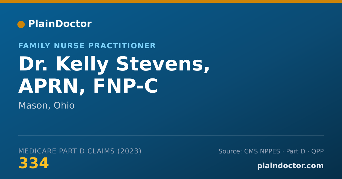 Shareable card for Kelly Stevens, APRN, FNP-C - Family Nurse Practitioner, Mason, OH